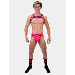 Barcode Berlin Chaussettes Gym Socks Noir-Rose fluo